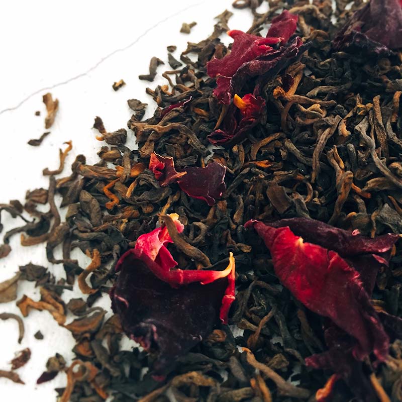 extraordinary rose aged pu erh chinese flower tea