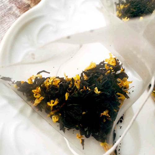 osmanthus blossom organic black tea chinese flower tea bag
